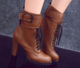 red laceless boots
